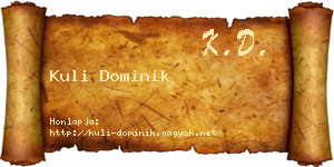 Kuli Dominik névjegykártya